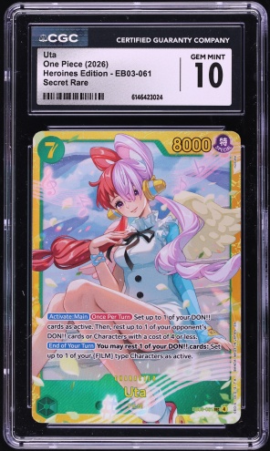 2026 One Piece Heroines Edition SR Alt Art Uta #EB03-003 CGC 10