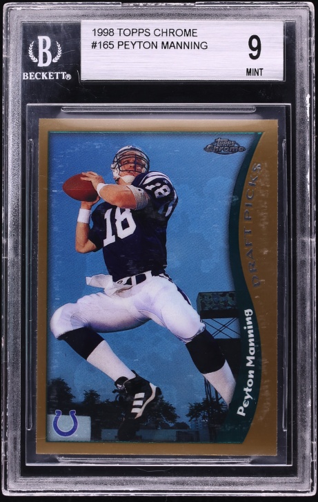 1998 Topps Chrome Peyton Manning ROOKIE #165 BGS 9 MINT