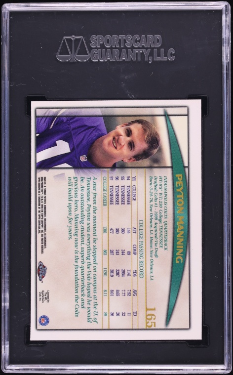 1998 Topps Chrome Peyton Manning ROOKIE #165 SGC 9.5 MINT+