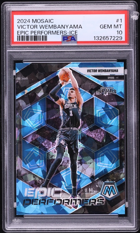 2024 Panini Mosaic Epic Performers Ice Victor Wembanyama /125 #1 PSA 10 GEM MINT