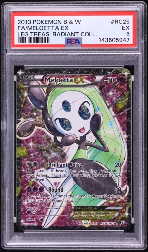2013 Pokemon BW Legendary Treasures Radiant Collection Full Art Meloetta ex #RC25 PSA 5 EX