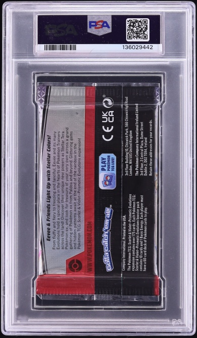2025 Pokemon Scarlet & Violet Prismatic Evolutions Foil Pack Eevee & Sylveon PSA 9 MINT