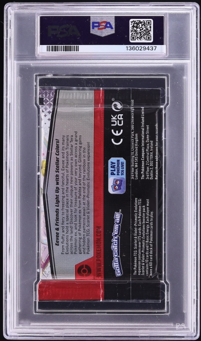 2025 Pokemon Scarlet & Violet Prismatic Evolutions Foil Pack Eevee & Sylveon PSA 9 MINT