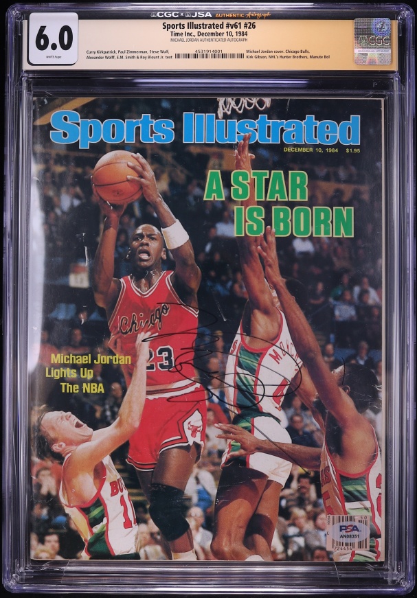 1984 Michael Jordan Signed Auto Sports Illustrated NBA Debut Cover Magazine PSA/DNA JSA CGC 6.0
