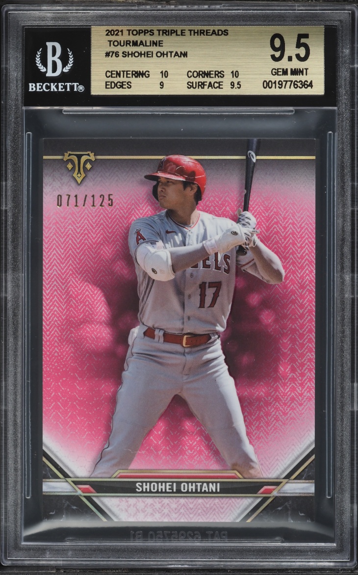 2021 Topps Triple Threads Tourmaline Shohei Ohtani /125 #76 BGS 9.5 GEM MINT