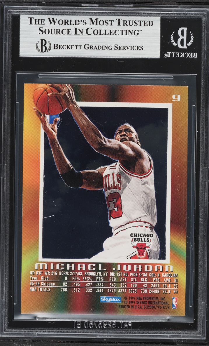 1996 Skybox E-X2000 Michael Jordan #9 BGS 8 NM-MT