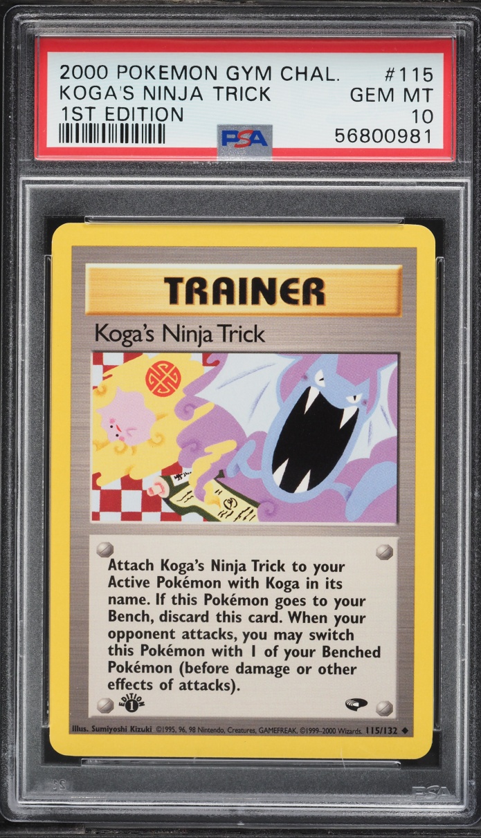 2000 Pokemon Gym Challenge 1st Edition Koga's Ninja Trick #115 PSA 10 GEM MINT