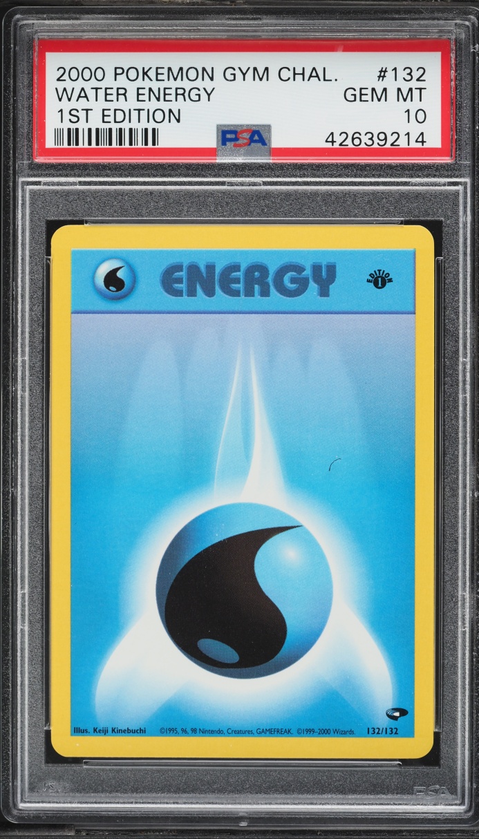 2000 Pokemon Gym Challenge 1st Edition Water Energy #132 PSA 10 GEM MINT