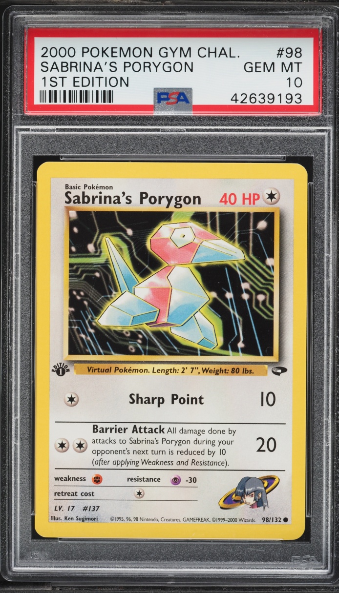 2000 Pokemon Gym Challenge 1st Edition Sabrina's Porygon #98 PSA 10 GEM MINT