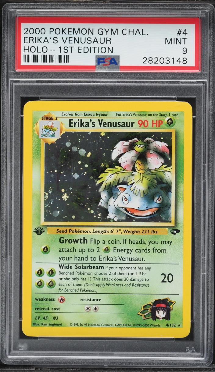 2000 Pokemon Gym Challenge 1st Edition Holo Erika's Venusaur #4 PSA 9 MINT