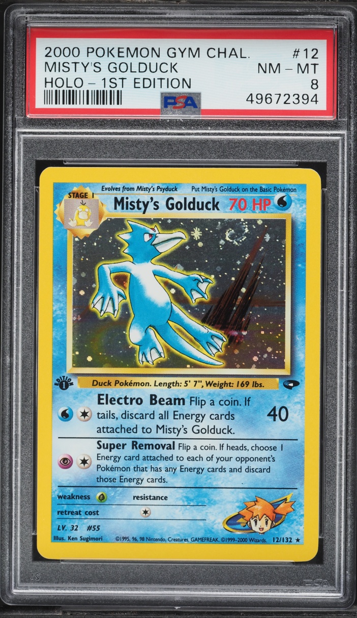 2000 Pokemon Gym Challenge 1st Edition Holo Misty's Golduck #12 PSA 8 NM-MT