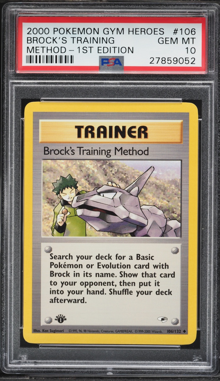2000 Pokemon Gym Heroes 1st Edition Brock's Training Method #106 PSA 10 GEM MINT