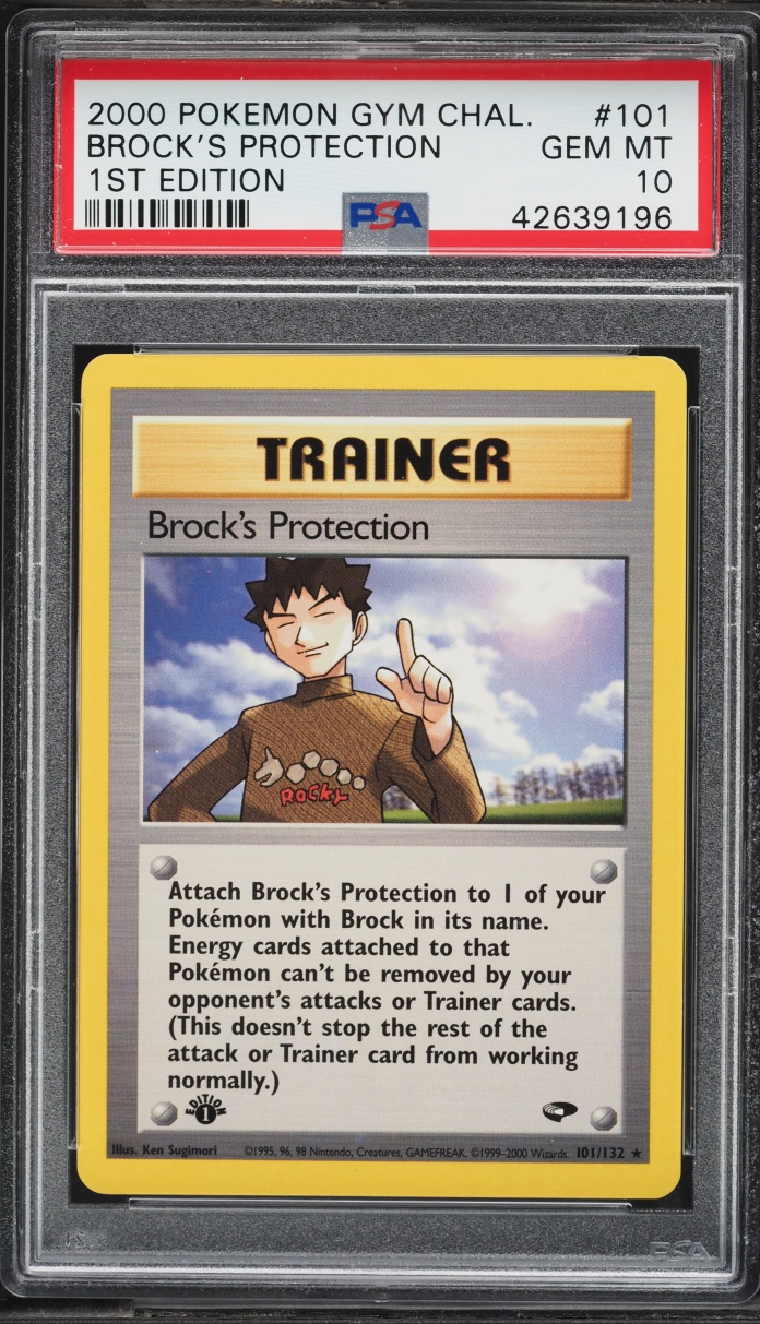 2000 Pokemon Gym Challenge 1st Edition Brock's Protection #101 PSA 10 GEM MINT