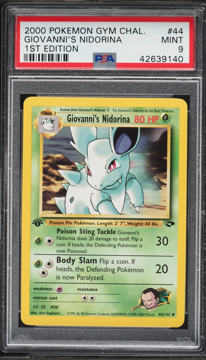 2000 Pokemon Gym Challenge 1st Edition Giovanni's Nidorina #44 PSA 9 MINT