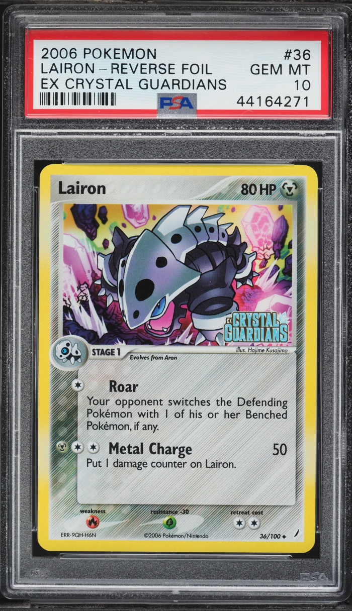 2006 Pokemon EX Crystal Guardians Reverse Holo Lairon #36 PSA 10 GEM MINT