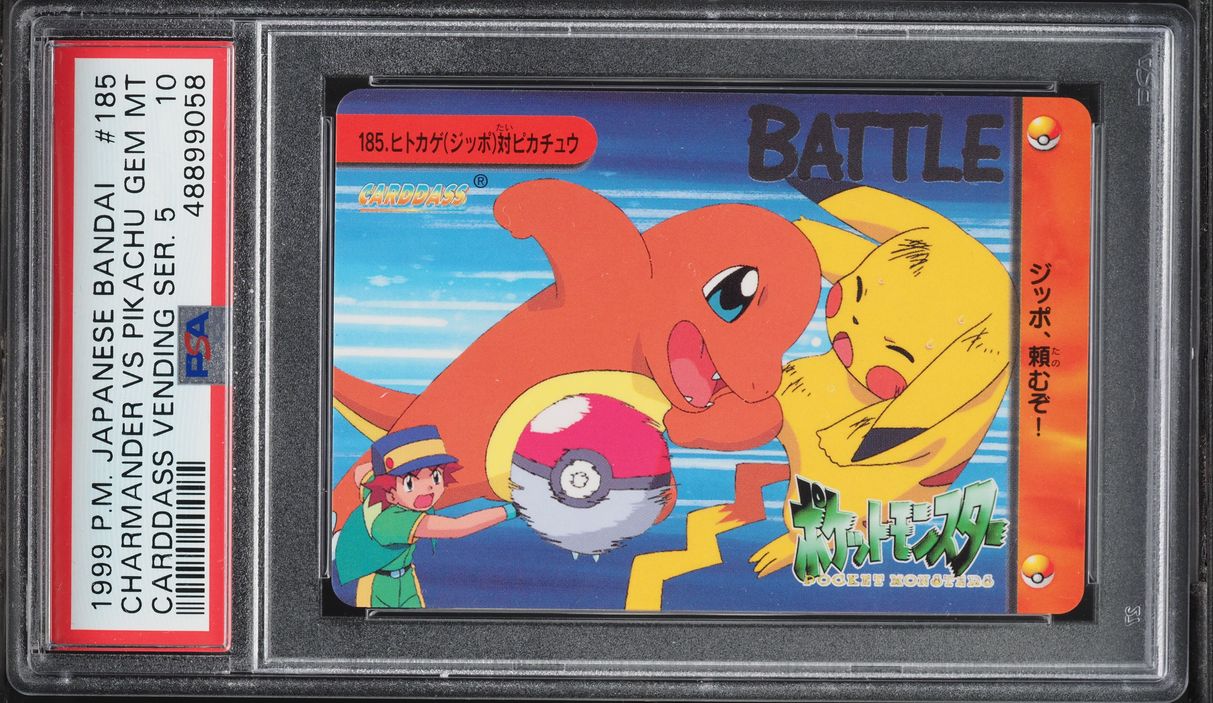1999 Pokemon Japanese Bandai Carddass Vending Series 5 Charmander Pikachu PSA 10 GEM MINT