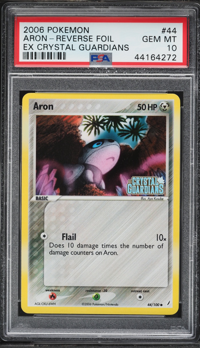 2006 Pokemon EX Crystal Guardians Reverse Holo Aron #44 PSA 10 GEM MINT
