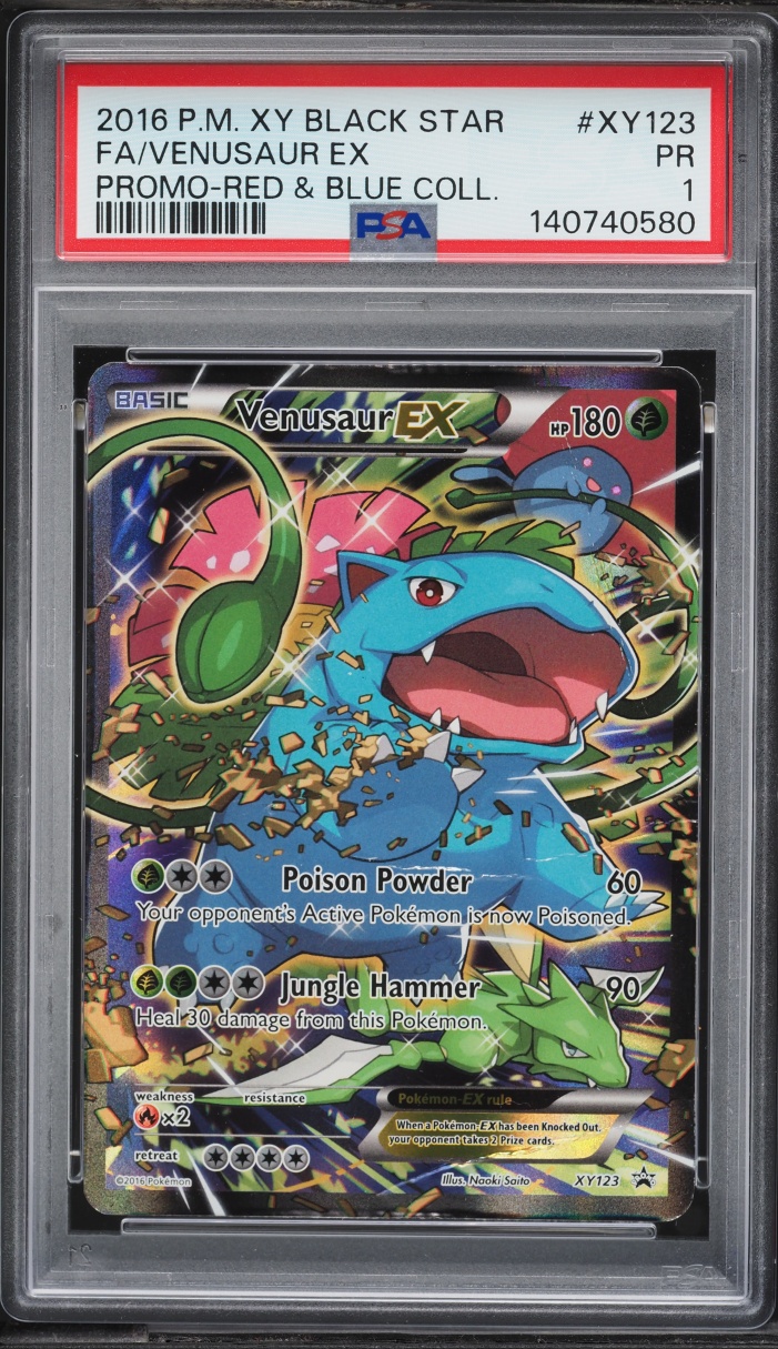 2016 Pokemon XY Promo Red & Blue Collection Full Art Venusaur Ex #XY123 PSA 1 PR