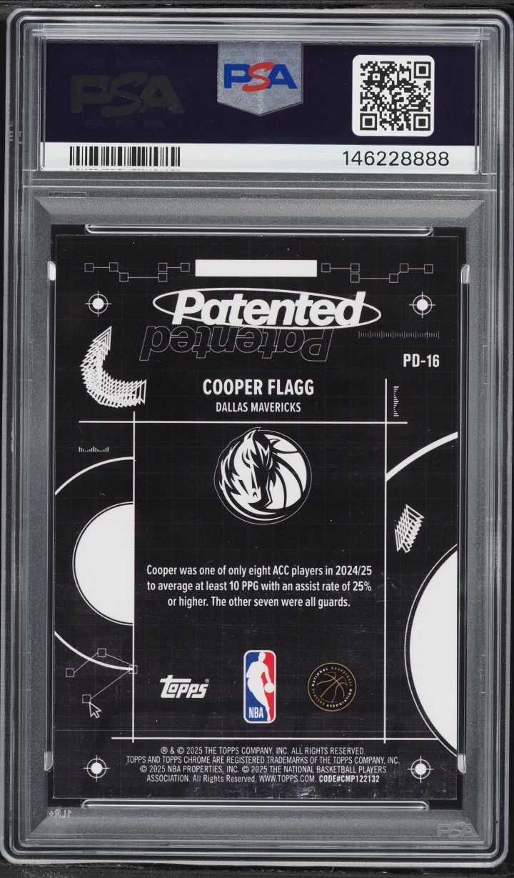 2025 Topps Chrome Patented Cooper Flagg ROOKIE #PD-16 PSA 10 GEM MINT