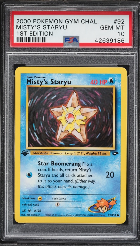 2000 Pokemon Gym Challenge 1st Edition Misty's Staryu #92 PSA 10 GEM MINT