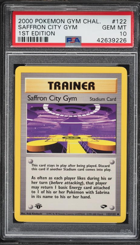 2000 Pokemon Gym Challenge 1st Edition Saffron City Gym #122 PSA 10 GEM MINT