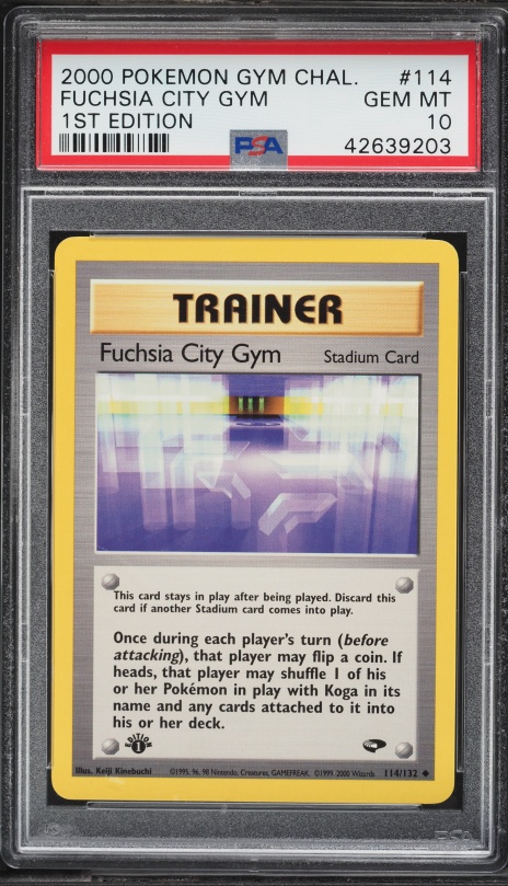 2000 Pokemon Gym Challenge 1st Edition Fuchsia City Gym #114 PSA 10 GEM MINT