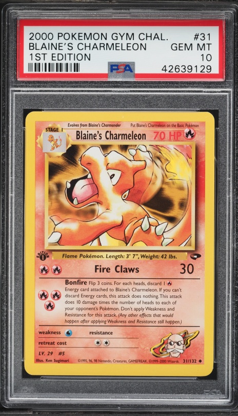 2000 Pokemon Gym Challenge 1st Edition Blaine's Charmeleon #31 PSA 10 GEM MINT