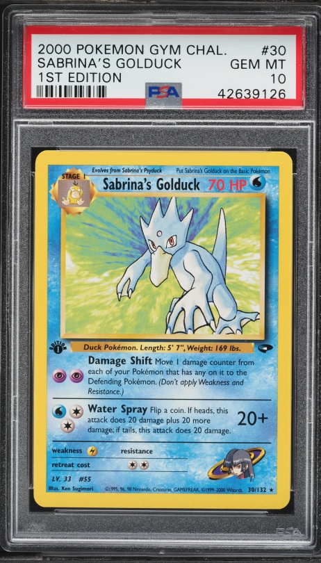 2000 Pokemon Gym Challenge 1st Edition Sabrina's Golduck #30 PSA 10 GEM MINT