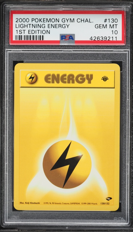 2000 Pokemon Gym Challenge 1st Edition Lightning Energy #130 PSA 10 GEM MINT