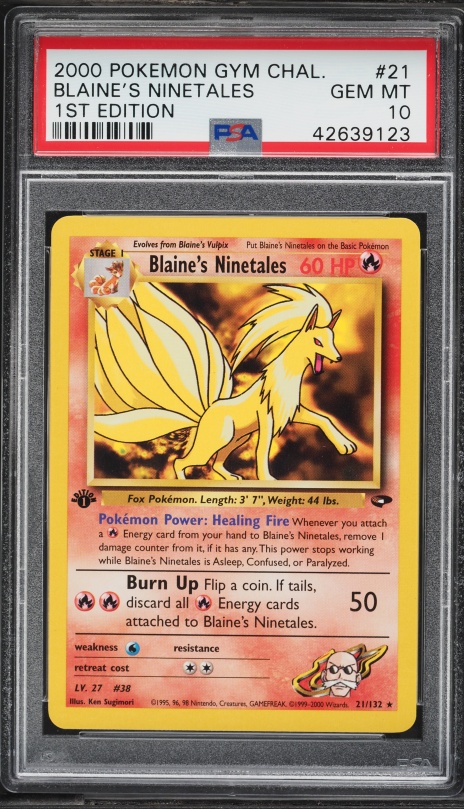 2000 Pokemon Gym Challenge 1st Edition Blaine's Ninetales #21 PSA 10 GEM MINT