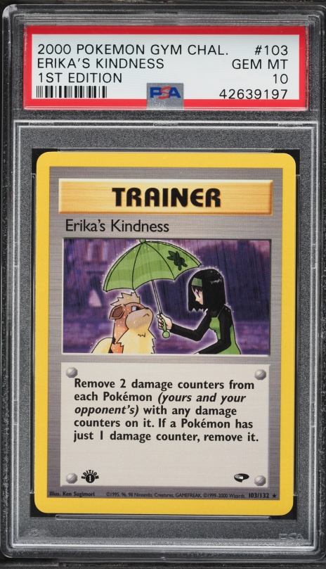 2000 Pokemon Gym Challenge 1st Edition Erika's Kindness #103 PSA 10 GEM MINT