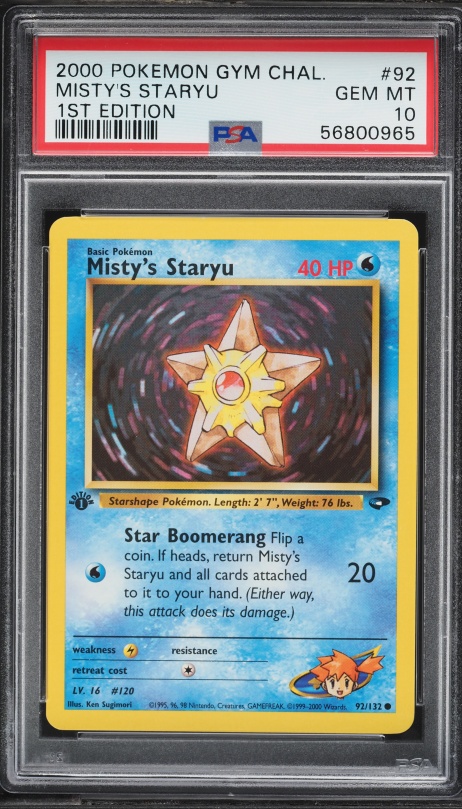 2000 Pokemon Gym Challenge 1st Edition Misty's Staryu #92 PSA 10 GEM MINT