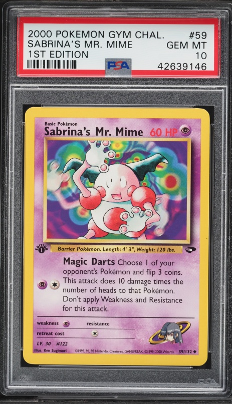 2000 Pokemon Gym Heroes Sabrina's Slowbro #60 CGC 9 MINT on