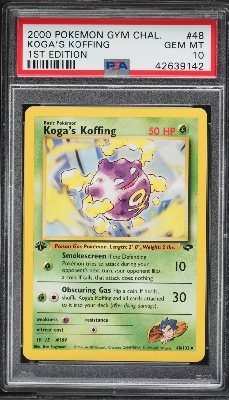 2000 Pokemon Gym Challenge 1st Edition Koga's Koffing #48 PSA 10 GEM MINT