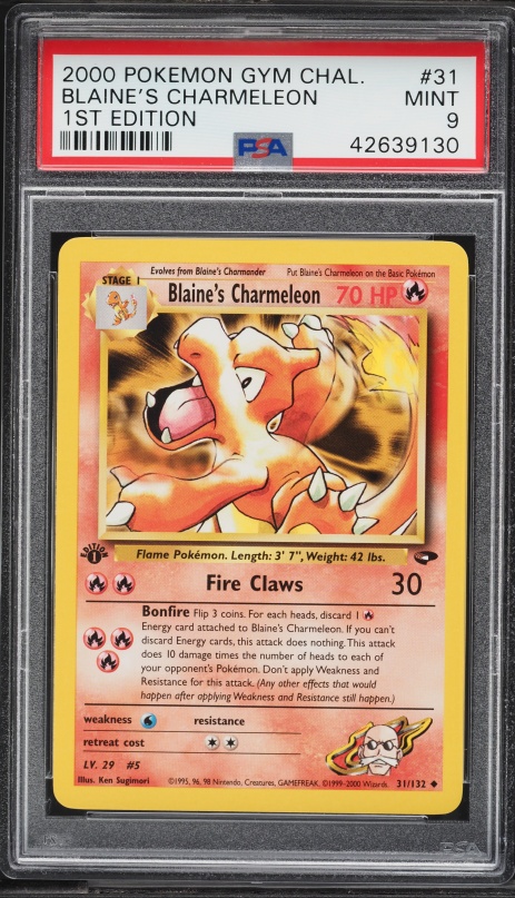 2000 Pokemon Gym Challenge 1st Edition Blaine's Charmeleon #31 PSA 9 MINT