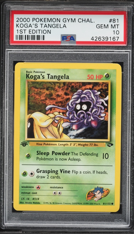 2000 Topps Chrome Pokemon Series 2 Tangela #114 CGC 10 GEM MINT on