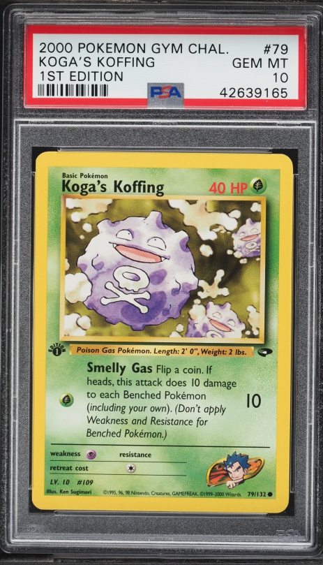 2000 Pokemon Gym Challenge 1st Edition Koga's Koffing #79 PSA 10 GEM MINT