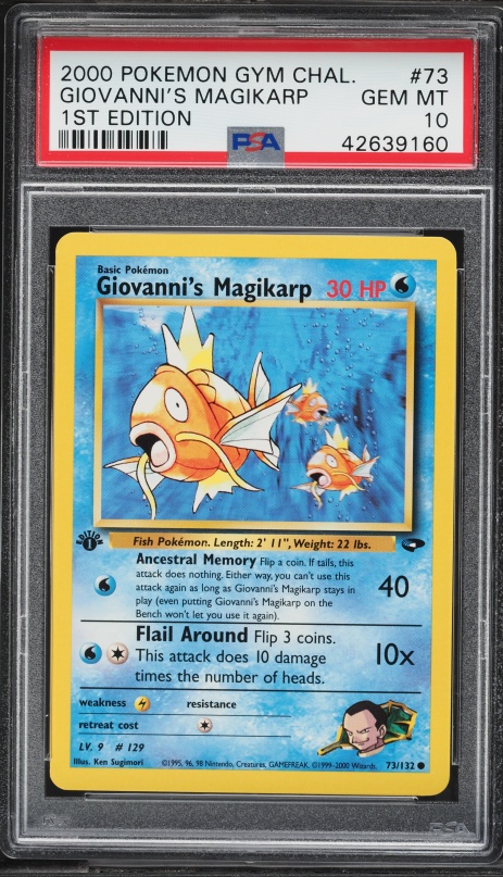 2000 Pokemon Gym Challenge 1st Edition Giovanni's Magikarp #73 PSA 10 GEM MINT