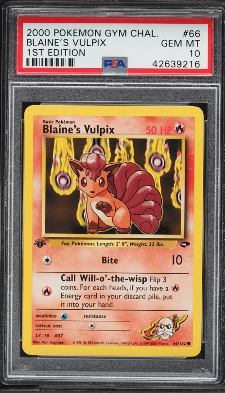 2000 Pokemon Gym Challenge 1st Edition Blaine's Vulpix #66 PSA 10 GEM MINT