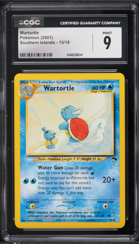 1997 Pokemon Japanese Topsun Blue Back Wartortle PSA 9 MINT on