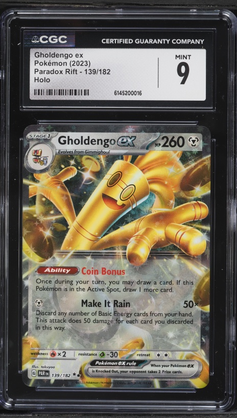 gholdengo ex pokemon card Pokémon 164/131 – Grail Collectibles AZ RaritySpecial Illustration Rare Hit Points260 HP Metal Make It Rain (50x) Discard any number of Basic Energy cards from your hand Gholdengo ex 2025 Post-Rotation Deck