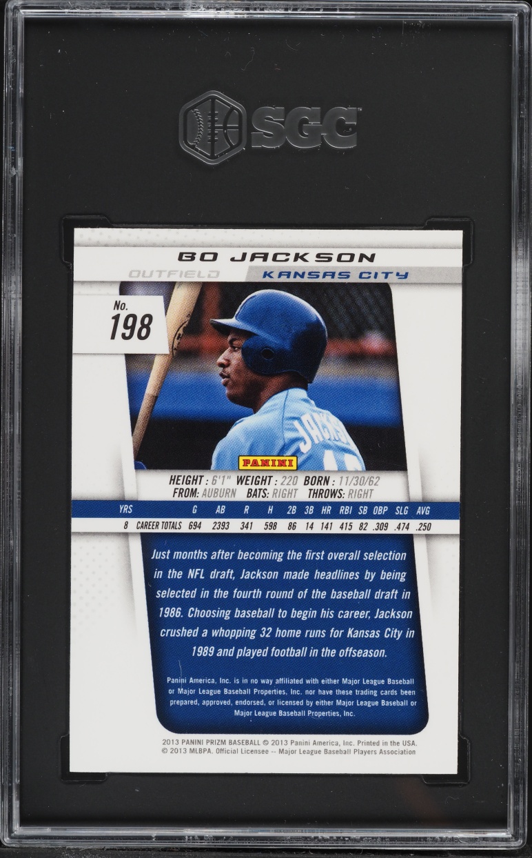 2013 Panini Prizm Bo Jackson #198 SGC 9 MINT