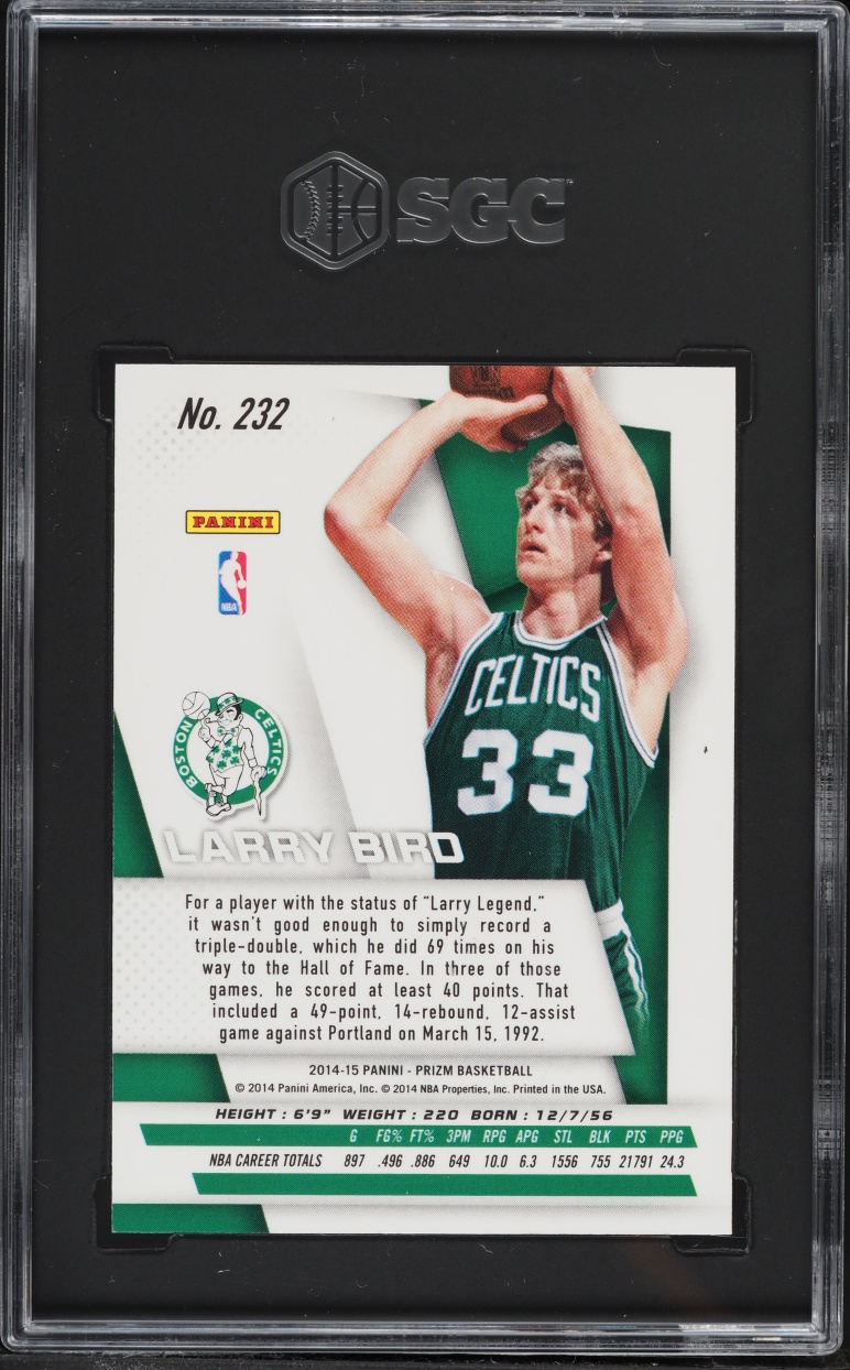 2014 Panini Prizm Larry Bird #232 SGC 9.5 MINT+