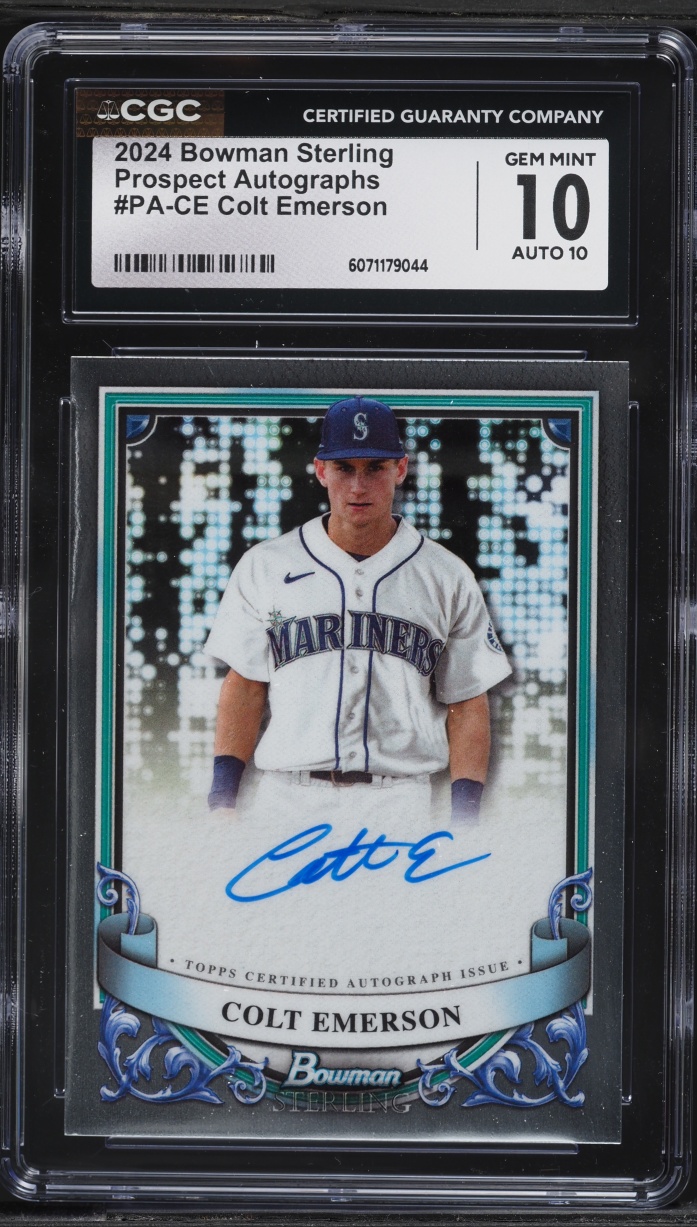 2024 Bowman Sterling Colt Emerson PROSPECT AUTO #PA-CE CGC 10 GEM MINT