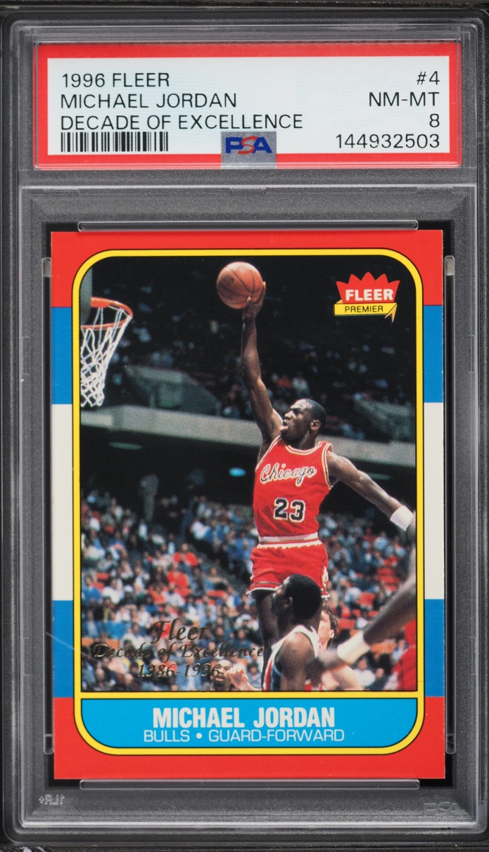 1996 Fleer Decade Of Excellence Michael Jordan #4 PSA 8 NM-MT
