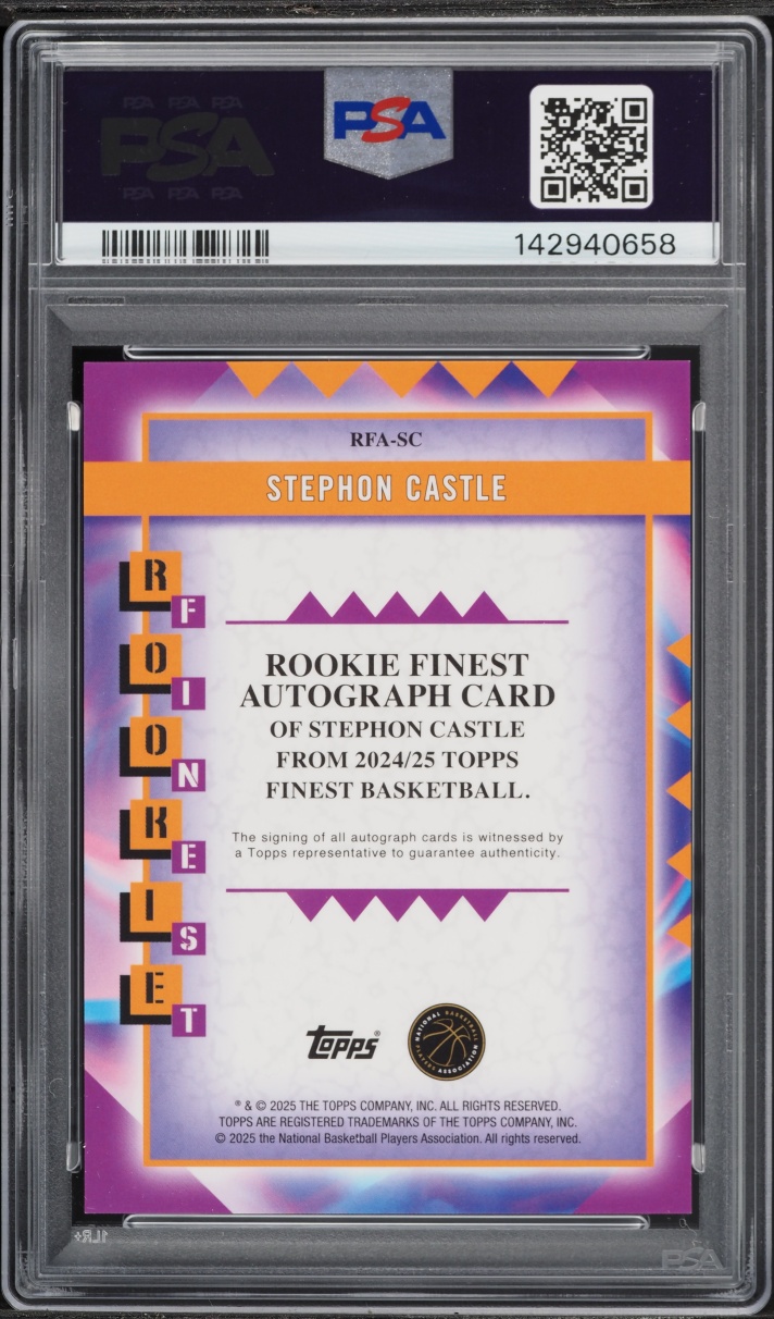 2024 Finest Stephon Castle ROOKIE AUTO #RFASC PSA 10 GEM MINT