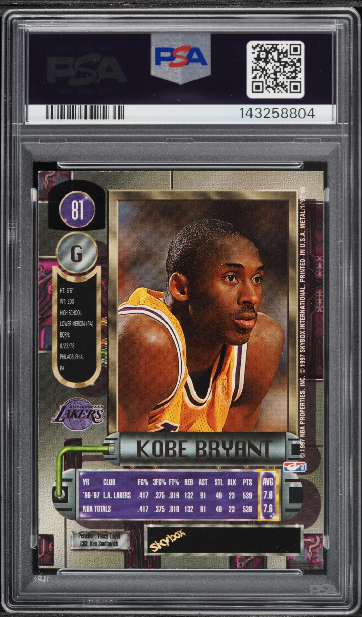 1997 Metal Universe Kobe Bryant #81 PSA 7 NRMT