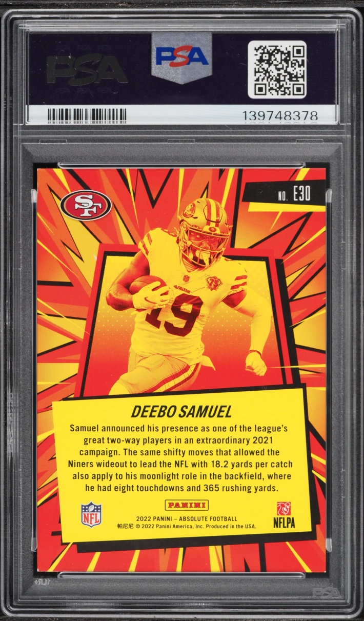 2022 Absolute Explosive Deebo Samuel #E30 PSA 9 MINT