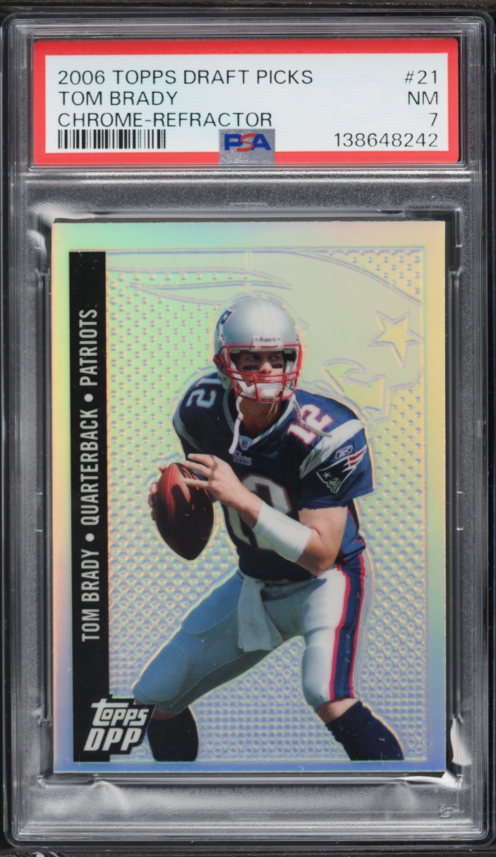 2006 Topps Chrome Draft Picks Black Refractor Tom Brady #21 PSA 7 NRMT