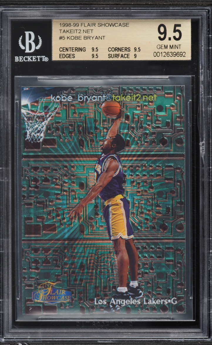 1998 Flair Showcase Takeit2.Net Kobe Bryant /1000 #5 BGS 9.5 GEM MINT